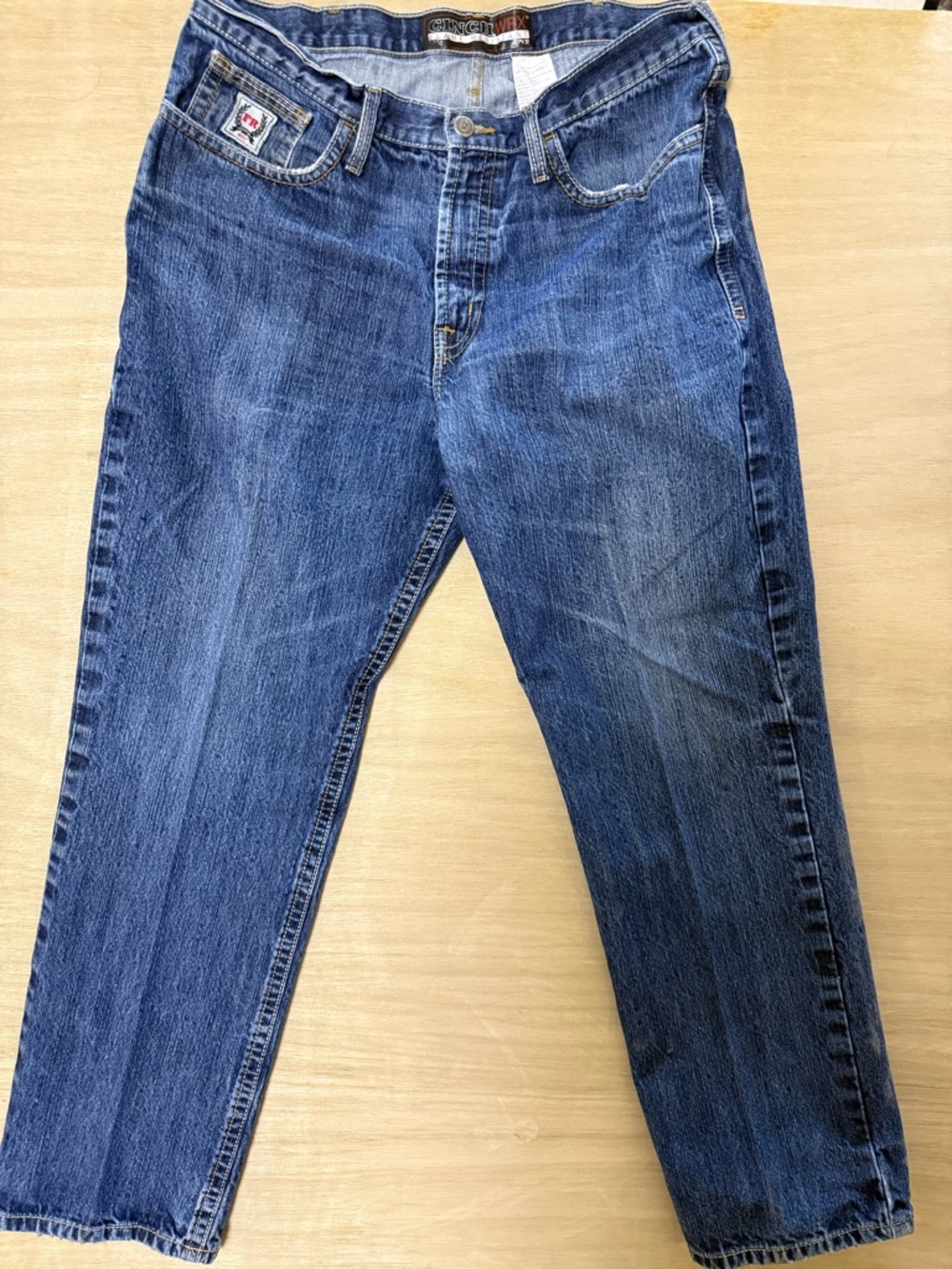 Cinch White Label FR WRX Men's Blue Straight-Leg Jeans 38x34